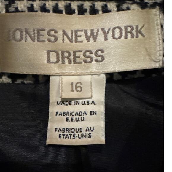 Vintage Jones New York Black Velvet and white houndstooth Coat size large - Picture 10 of 11